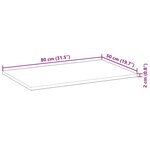 vidaXL Dessus de table rectangulaire 80x50x2 cm bois massif d'acacia