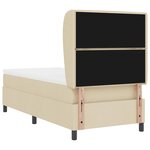 vidaXL Lit à ressorts avec matelas Crème 100 x 200 cm tissu