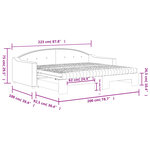 vidaXL Lit de jour avec gigogne et matelas noir 90x200 cm tissu