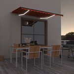 vidaXL Auvent manuel rétractable avec LED 350x250 cm Orange et marron