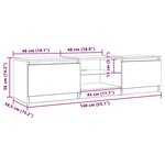 vidaXL Meuble TV avec lumières LED vieux bois bois d'ingénierie