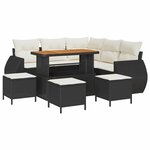vidaXL Ensemble de canapé de jardin avec coussin 9 Pièces Noir et crème
