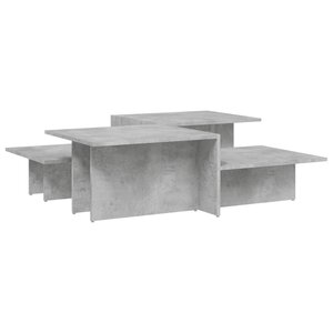 vidaXL Tables basses 2 Pièces gris béton bois d'ingénierie