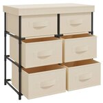 vidaXL Armoire de rangement avec 6 tiroirs 55x29x55 cm Crème Acier