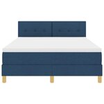 vidaXL Lit à ressorts avec coussin Bleu 140 x 190 cm tissu