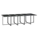 vidaXL Ensemble à manger de jardin coussins 15 Pièces Résine tressée Gris