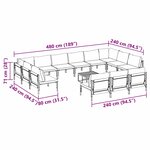 vidaXL Ensemble de canapé de jardin 14 Pièces Anthracite Acier