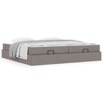 vidaXL Cadre de lit avec stockage Taupe 200 x 200 cm tissu
