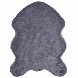 vidaXL Tapis en Peau de Mouton Synthétique Anthracite 80 x 120 cm