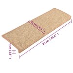 vidaXL Tapis d'escalier auto-adhésifs 15 Pièces Marron clair 65x21x4 cm