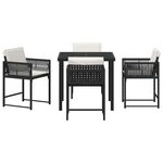 vidaXL Ensemble de salle à manger pour jardin 5 Pièces Noir polyrotin