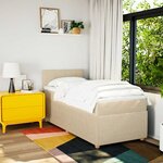 vidaXL Sommier à lattes de lit avec matelas Crème 100x200 cm Tissu