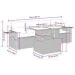 vidaXL Salon de jardin 5 Pièces avec coussins noir résine tressée