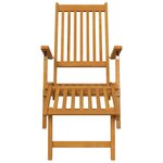 vidaXL Chaise longue d'extérieur repose-pieds et table Acacia solide