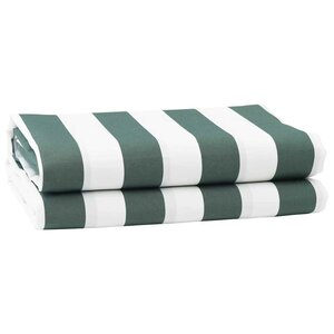 vidaXL Toile de rechange pour store banne Vert et blanc 10 x 1.6 m