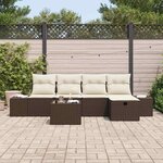 vidaXL Ensemble de canapé de jardin 6 Pièces Marron 55 x 62 x 69 cm