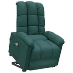 vidaXL Fauteuil de massage Vert foncé Tissu