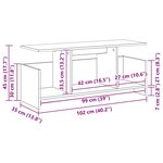 vidaXL Meuble TV Gris Sonoma 102 x 35 x 45 cm Bois d'ingénierie