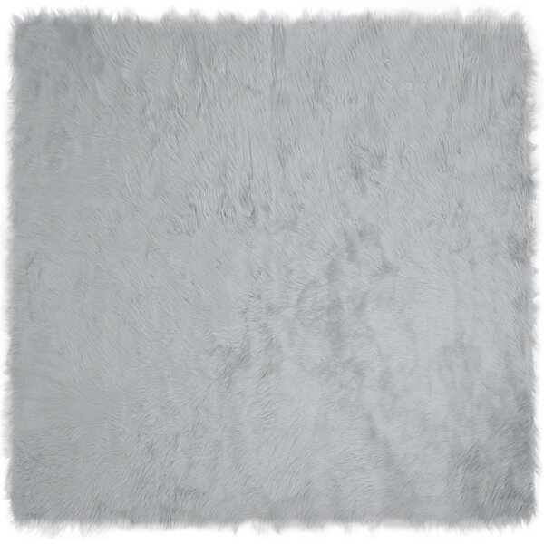 vidaXL Tapis en fausse TAFALLA Gris 240 x 240 cm Polyester