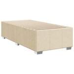 vidaXL Sommier à lattes de lit avec matelas Crème 90x200 cm Tissu