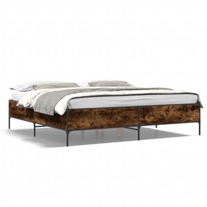vidaXL Cadre de lit sans matelas chêne fumé 200x200 cm