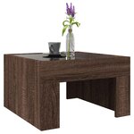vidaXL Table basse avec LED infini chêne marron 50x50x30 cm