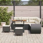 vidaXL Ensemble de canapé de jardin 8 Pièces Noir polyrotin