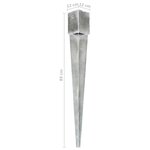 vidaXL Piquets au sol 2 Pièces Argenté 12x12x89 cm Acier galvanisé
