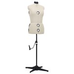 vidaXL Mannequin de robe ajustable pour femme Crème M Taille 40-46