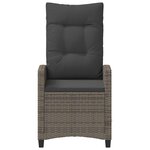 vidaXL Chaise de jardin 2 Pièces Gris et Gris foncé 56 x 60 x 112 cm