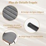 Ensemble de 2 chaises de salle à manger sans accoudoirs avec dossier courbé confortable pour salon cuisine chambre gris 20_0008458