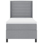 vidaXL Lit à ressorts avec matelas Gris clair 100 x 200 cm tissu