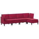 vidaXL Ensemble de meubles pour le salon 5 Pièces Bordeaux Velours
