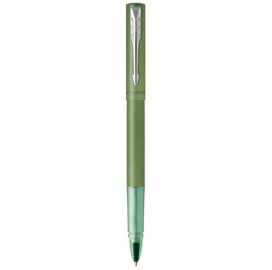 PARKER VECTOR XL Stylo roller  laque verte métallisée sur laiton  recharge noire pointe fine  Coffret cadeau