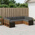 vidaXL Ensemble de canapés d'extérieur 9 pc Naturel et Anthracite