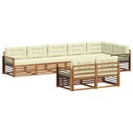 vidaXL Ensemble de canapés d'extérieur 8 Pièces Naturel et Crème