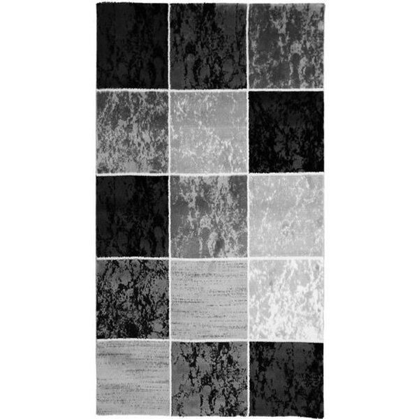SUBWAY CUBE Tapis de salon en polypropylene - 80x150 cm - Noir
