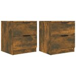 vidaXL Tables de chevet 2 Pièces Chêne fumé Bois d'ingénierie