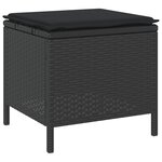 vidaXL Ensemble de salle à manger de jardin 4 pièces avec coussins noirs en poly rotin et acacia