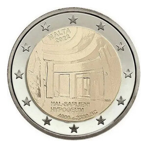 2 euros commémorative Malte 2022 UNC - Hypogée de Hal Saflieni.