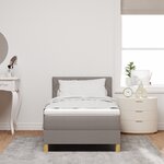 vidaXL Lit à ressorts avec matelas & LED Taupe 90x200 cm Tissu