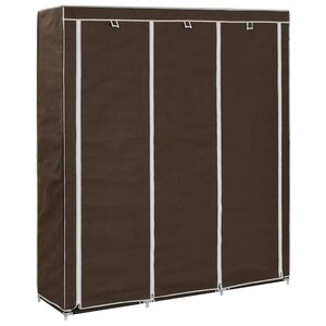 vidaXL Armoire avec compartiments et barres Marron 150x45x175 cm Tissu