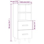 vidaXL Buffet Chêne marron 34 5x34x90 cm Bois d'ingénierie