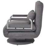 vidaXL Fauteuil pivotant et canapé-lit gris foncé tissu