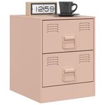 vidaXL Table de chevet rose 34 5x39x44 cm acier