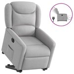 vidaXL Fauteuil inclinable électrique gris nuage tissu