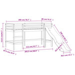 vidaXL Lit mezzanine enfants toboggan blanc 80x200 cm bois pin massif