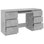 Bureau table poste de travail meuble d'ordinateur informatique étude 140 x 50 x 77 cm bois d'ingénierie gris 02_0023845