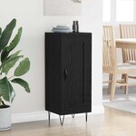 vidaXL Buffet Chêne noir 34 5 x 34 x 90 cm Bois d'ingénierie et fer