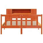 vidaXL Lit bibliothèque sans matelas cire marron 120x190cm pin massif